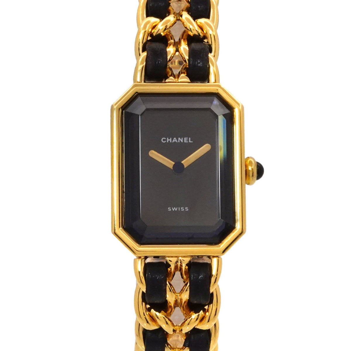 Pre-Owned CHANEL Premiere Women's Watch, Size M, H0001, Black and Gold, Quartz Movement