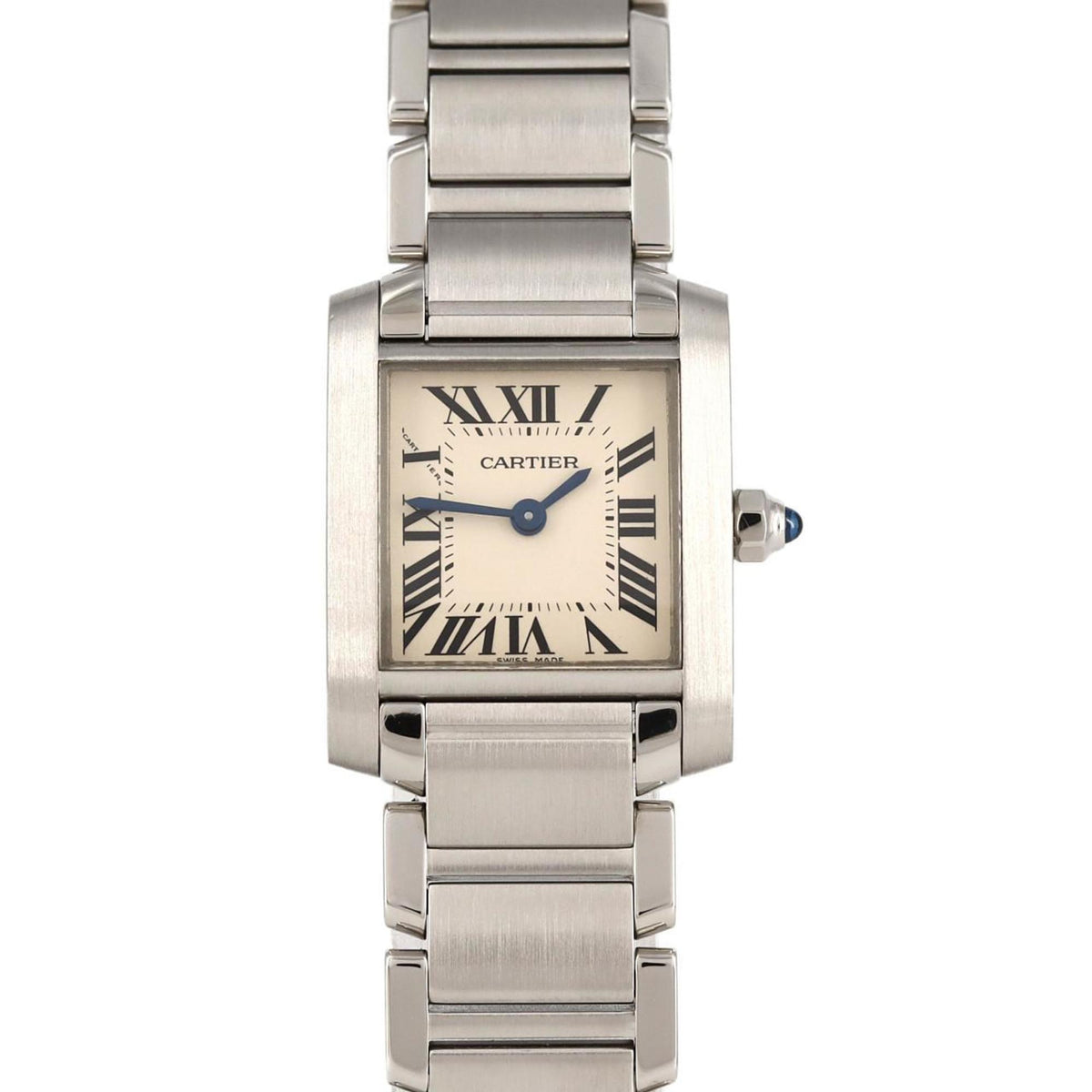 Gebrauchte Cartier Tank Francaise SM W51008Q3 SS Armbanduhr Quarz 