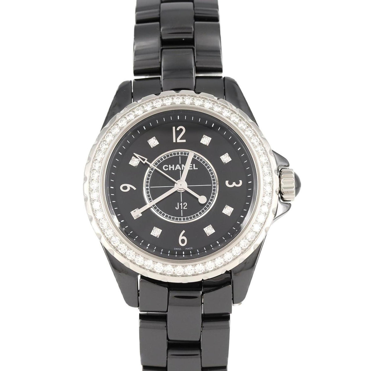 Gebrauchte Chanel J12 33mm Keramik D 8P H3108 Uhr Quarz 