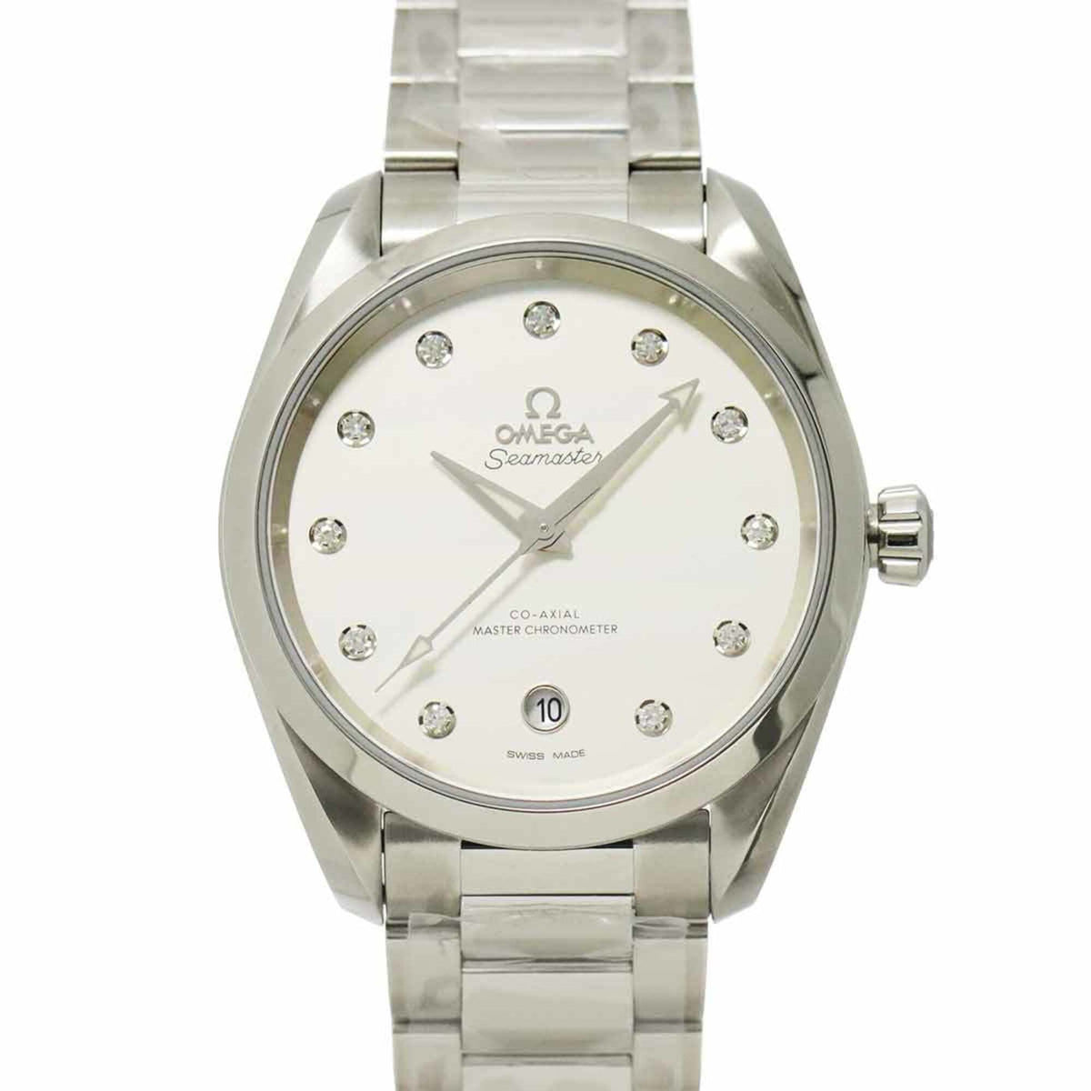 Pre-Owned Omega Seamaster Co-Axial Aqua Terra 220 10 38 20 52 001 11P Diamond Men's Watch Date Silver Automatic