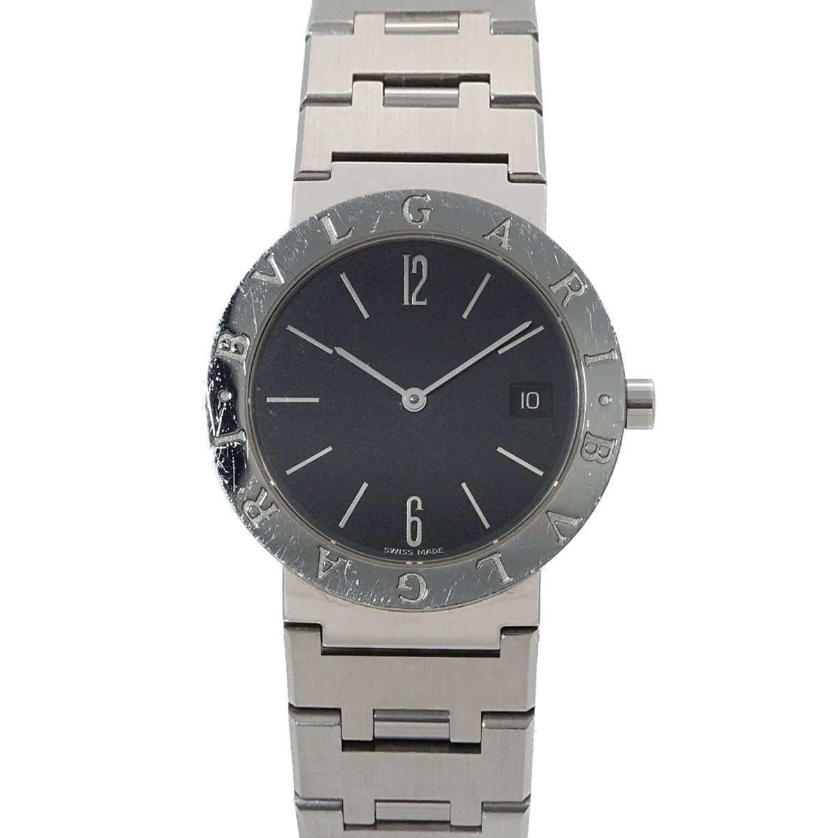 Pre-Owned BVLGARI BB33SS Boys' Watch Date Black Quartz