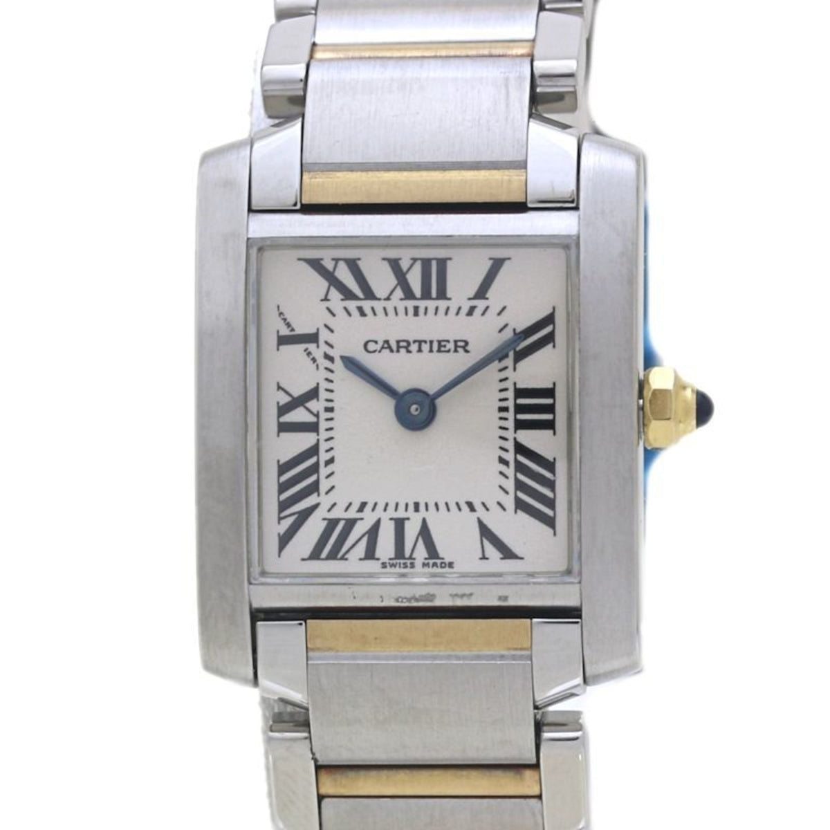 Pre-Owned CARTIER Tank Fran?aise SM W51007Q4 Women's Watch in 18K Yellow Gold and Stainless Steel 40093