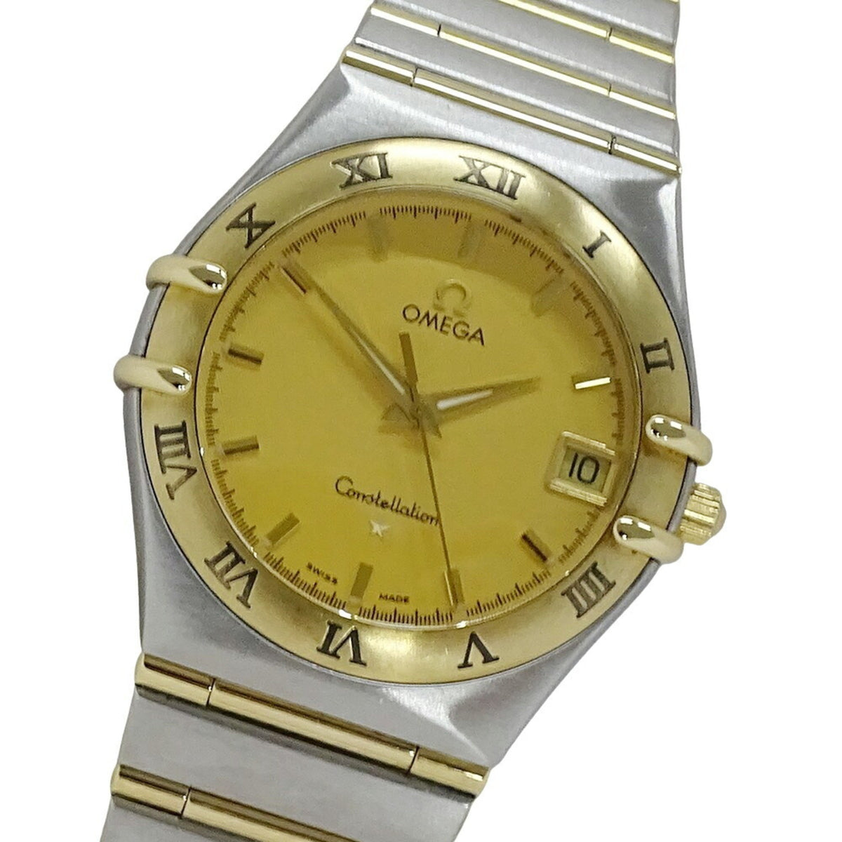 Gebrauchte OMEGA Constellation 1212.10 Uhr Herren Datum Quarz Edelstahl SS Gold YG Vollbar Kombination poliert 