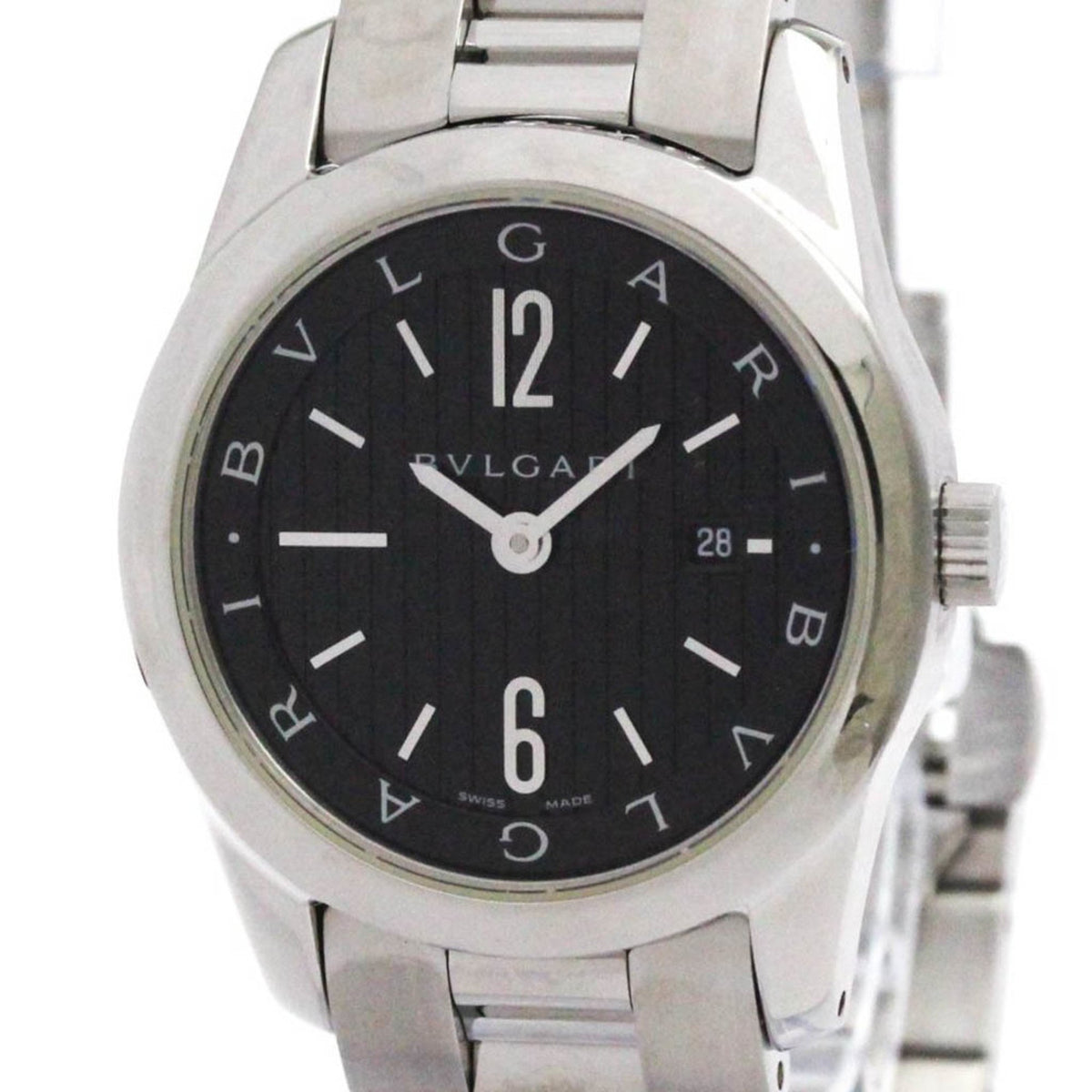Pre-Owned BVLGARI Solotempo Stainless Steel Quartz Ladies Watch ST30S Polished