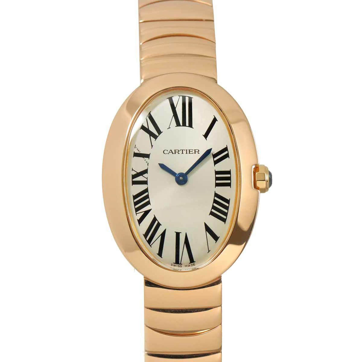 Pre-Owned Cartier Baignoire SM W8000005 Ladies' Watch, Silver, 18K Pink Gold, Solid Quartz Watch