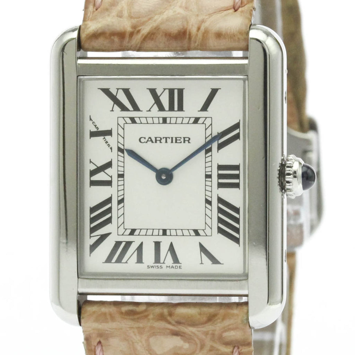 Pre-Owned CARTIER Tank Solo SM Steel Quartz Ladies Watch W1018255 Polished