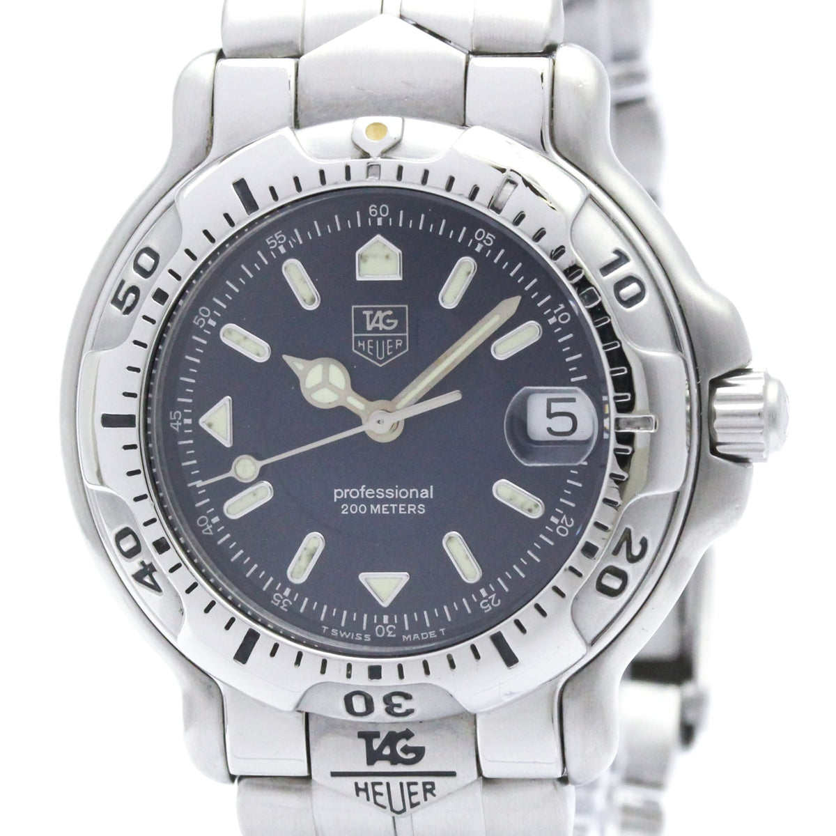 Pre-Owned TAG HEUER 6000 Professional Quartz Mind Size Watch WH1215 Polished