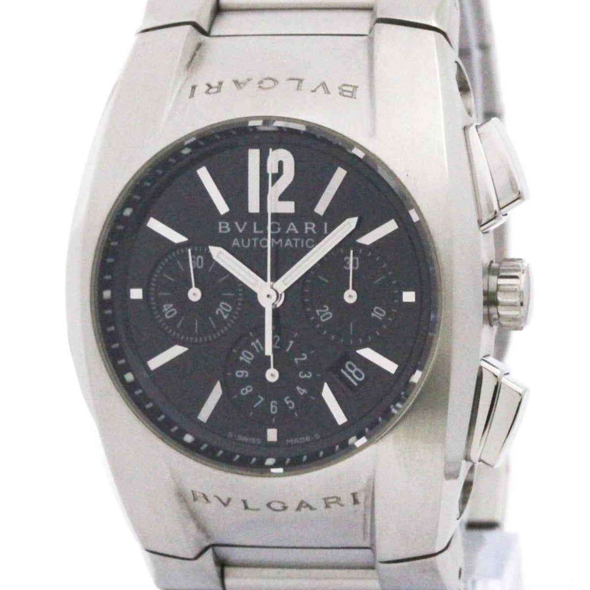 Gebrauchte BVLGARI Ergon Chronograph Automatik Herrenuhr EG35SCH Poliert 