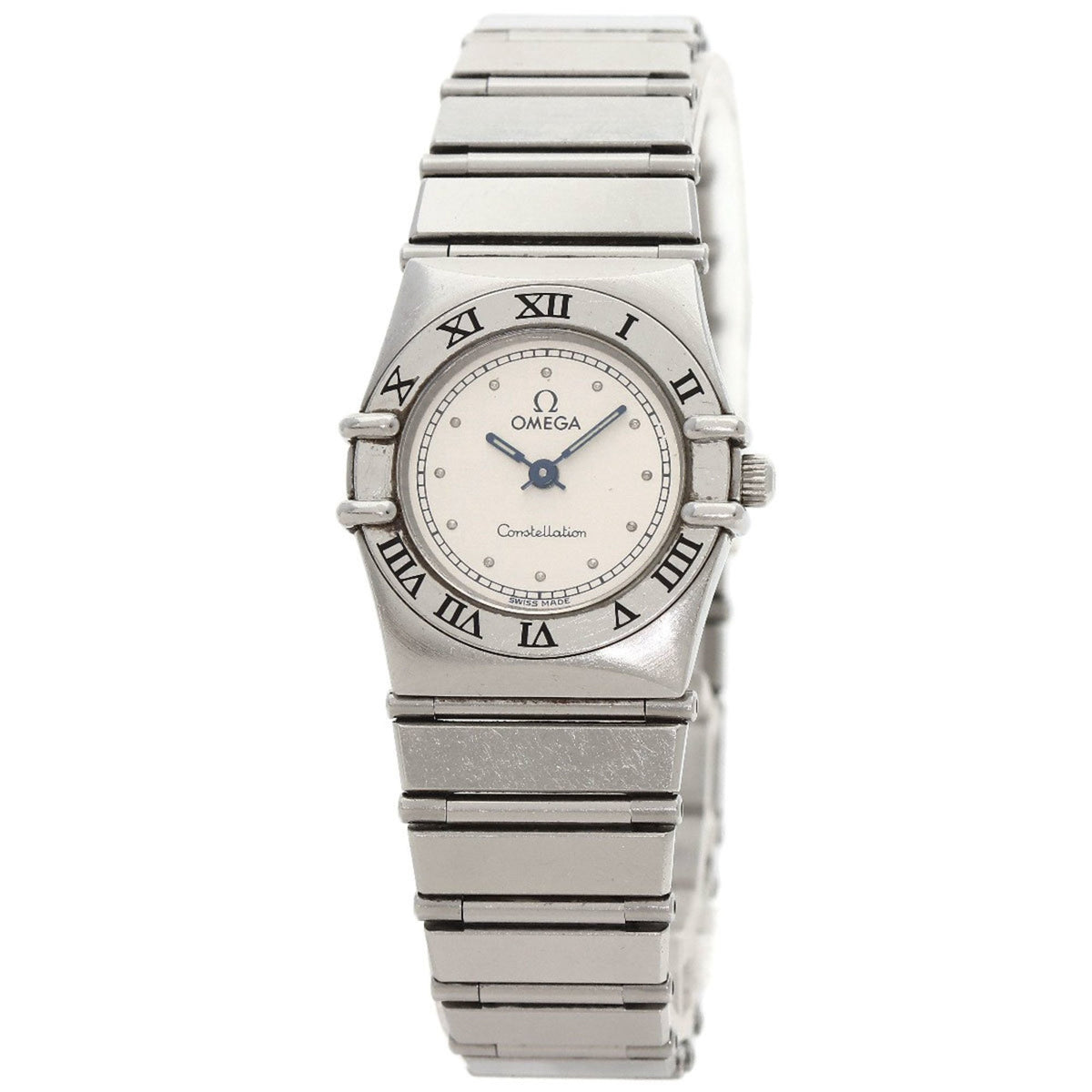 Gebrauchte OMEGA Constellation flache Lünette Uhr Edelstahl SS Damen 