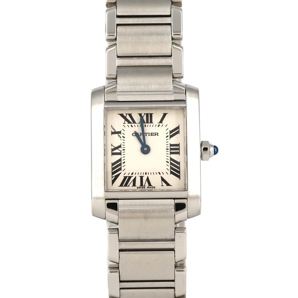 Gebrauchte Cartier Tank Francaise SM W51008Q3 SS Armbanduhr Quarz 