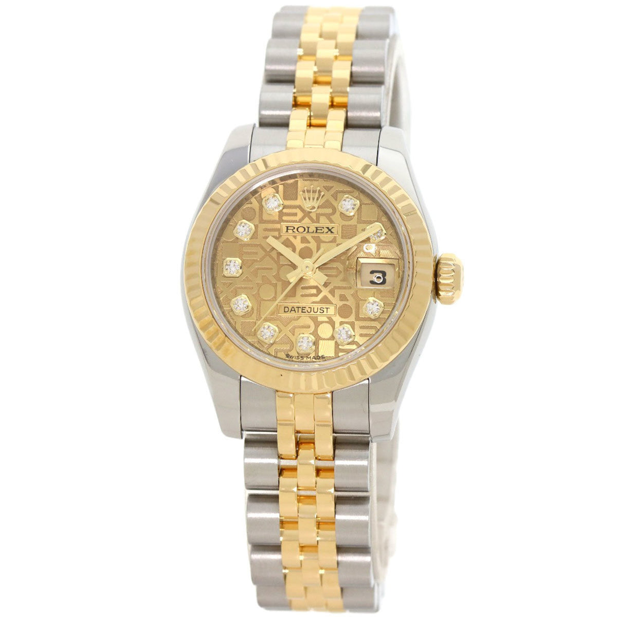 Gebrauchte Rolex 179173G Datejust 10P Diamantuhr Edelstahl SSxK18YG Damen ROLEX 