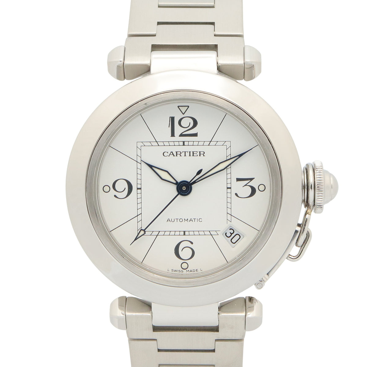 Pre-Owned Cartier Pasha C watch, stainless steel, boys' size, white, W31074M7