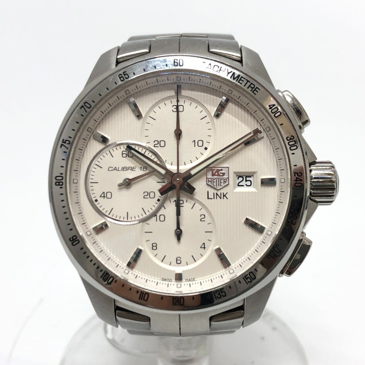 Gebrauchte TAG HEUER CAT2011 Link Caliber 16 Chronograph Automatikuhr Edelstahl Herren Silber 