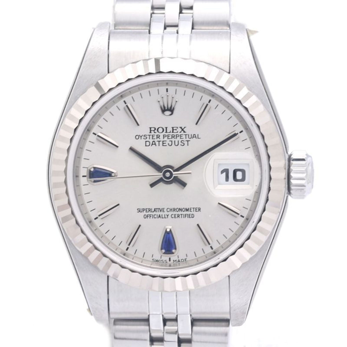 Pre-Owned ROLEX Datejust Sapphire 2P 79174 Women's Watch 18K White Gold x Stainless Steel 40301