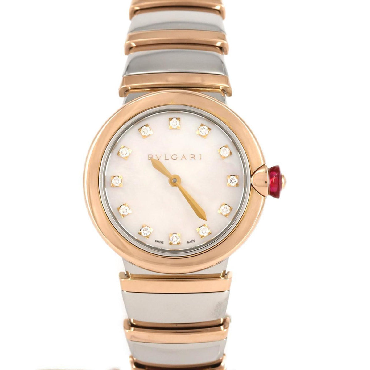 Gebrauchte Bvlgari Lucea PG Combi 12P LUP28SG LU28WSPGSPG 12 SSxPG Armbanduhr Quarz 