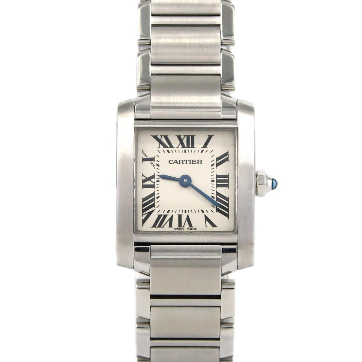 Gebrauchte Cartier Tank Francaise SM W51008Q3 SS Armbanduhr Quarz 