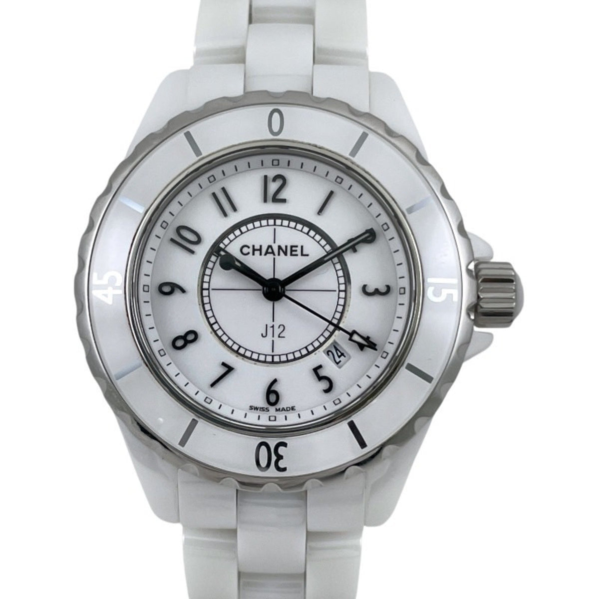 Pre-Owned CHANEL J12 H0968 Women's White Ceramic Quartz Watch with New Dial