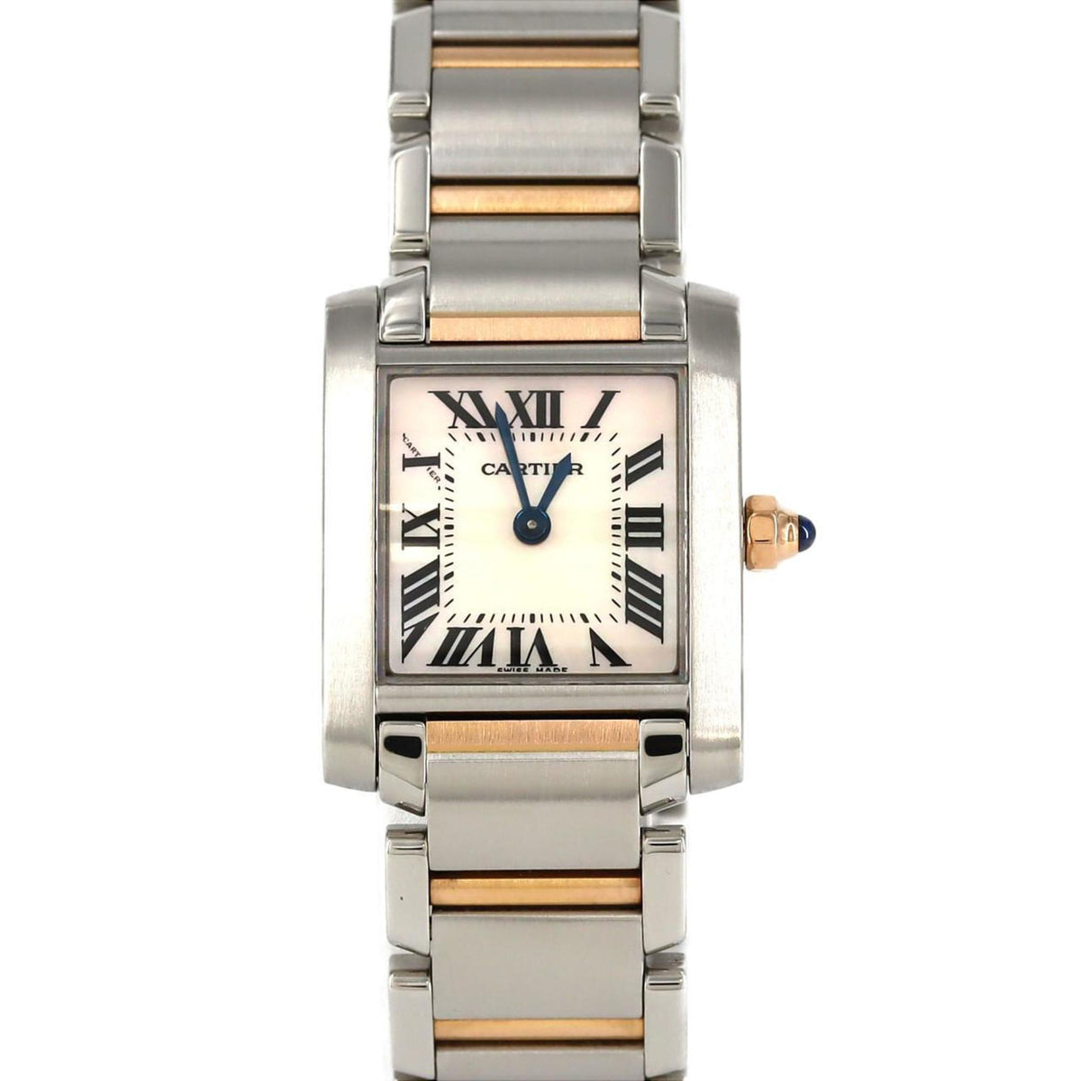 Gebrauchte Cartier Tank Francaise SM PG Combi W51027Q4 SSxPG Armbanduhr Quarz 