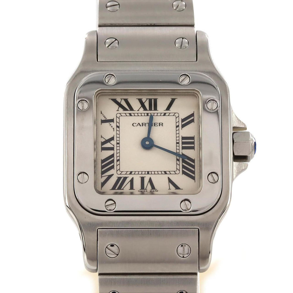 Pre-Owned Cartier Santos Galbe SM W20056D6 Stainless Steel Quartz Watch