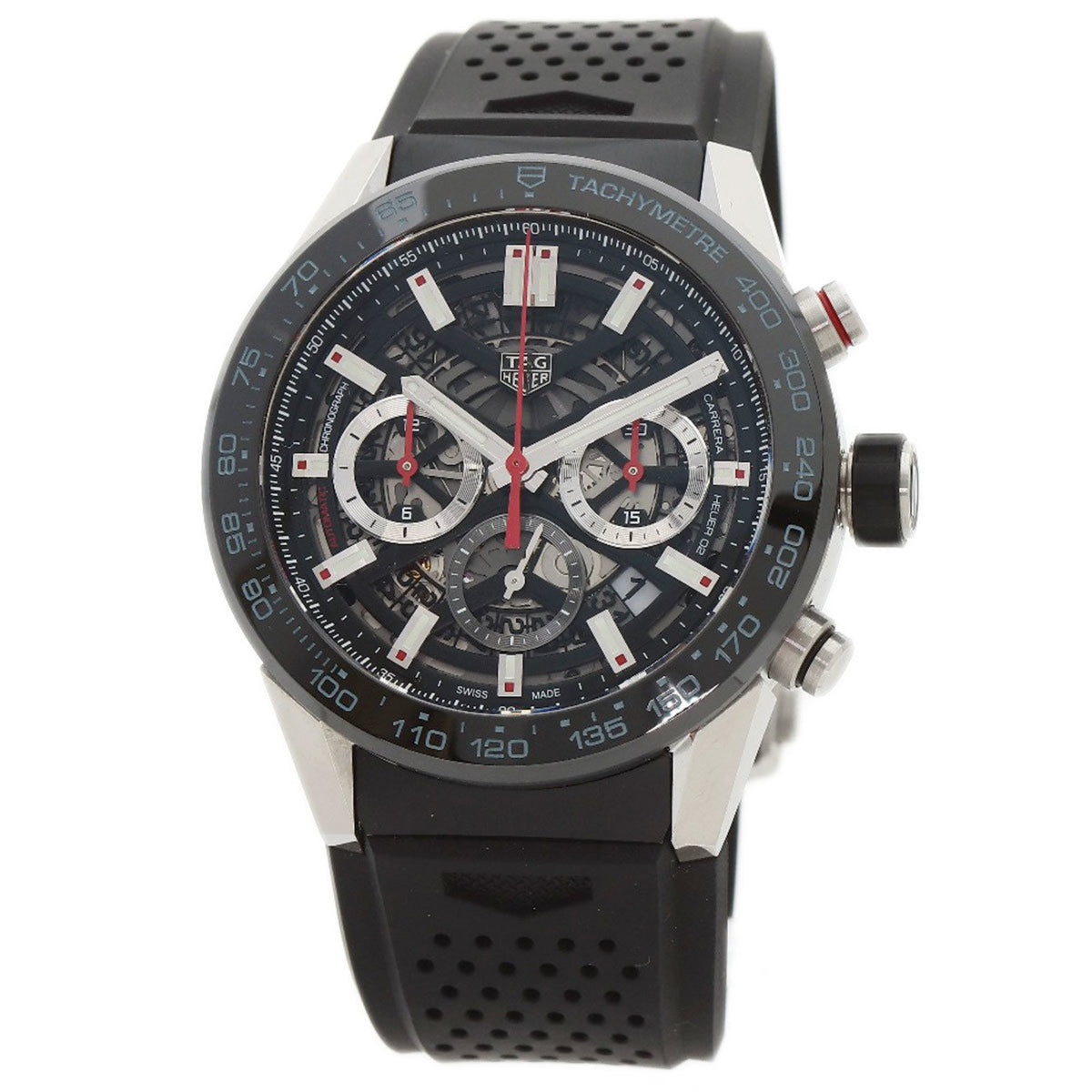 Gebrauchte TAG Heuer CBG2A10 Carrera Calibre 02 Uhr Edelstahl Gummi Damen HEUER 