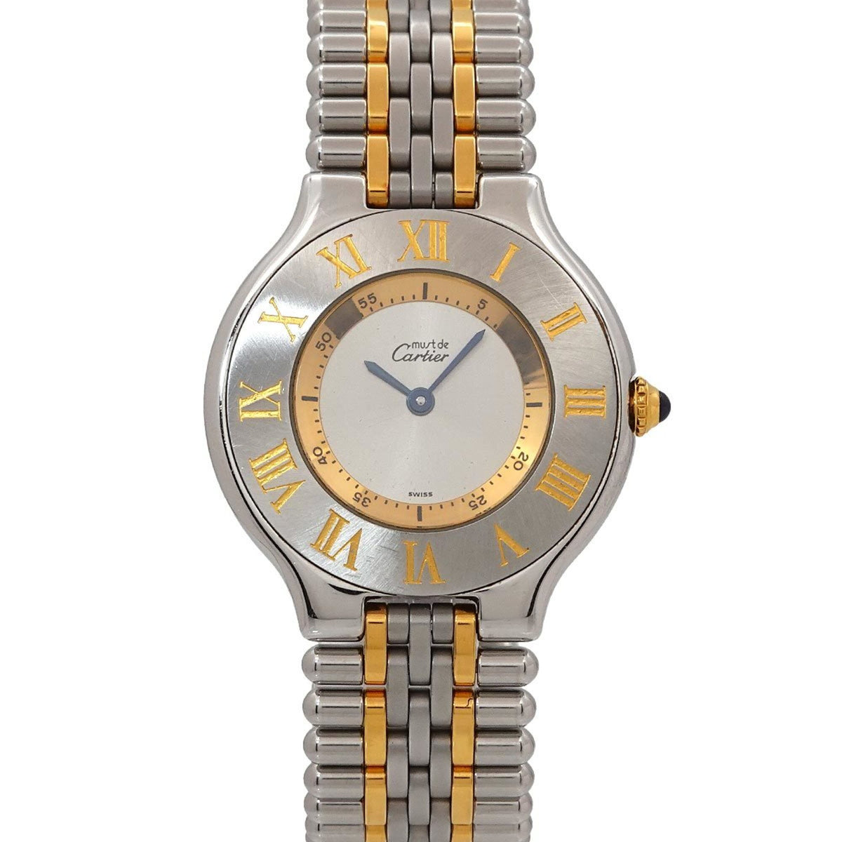 Pre-Owned Cartier Must 21 Vingt-et-un Two-Tone W10072F4 Boys' Watch Silver Quartz