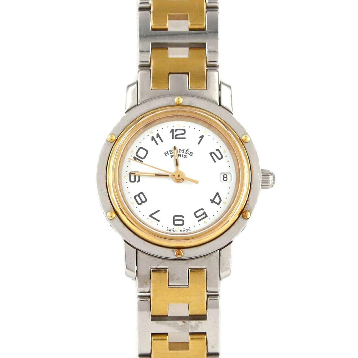 Pre-Owned Hermes Clipper Combination CL3.240 SSxGP Quartz Watch