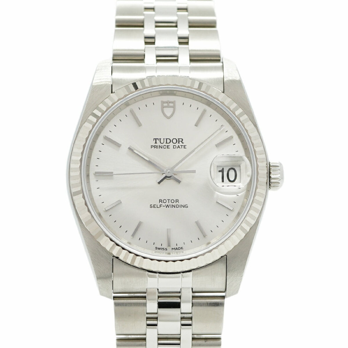 Pre-Owned Tudor Prince Oysterdate 74034 Silver Dial Watch for Men and Women