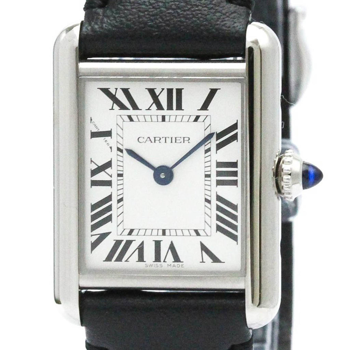 Gebrauchte polierte CARTIER Tank Must SM Stahl Solar Damenuhr WSTA0060 BF578334 