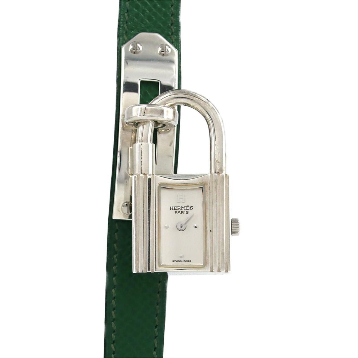 Gebrauchte Hermes Kelly Silber Quarzuhr 