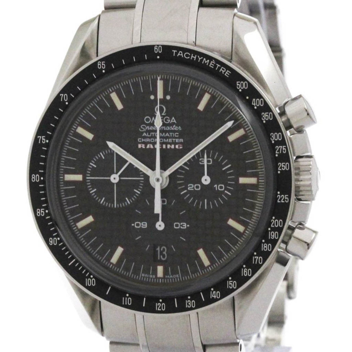 Gebrauchte OMEGA Speedmaster Racing Chronograph Uhr mit Carbon-Zifferblatt 3552.59, poliert 