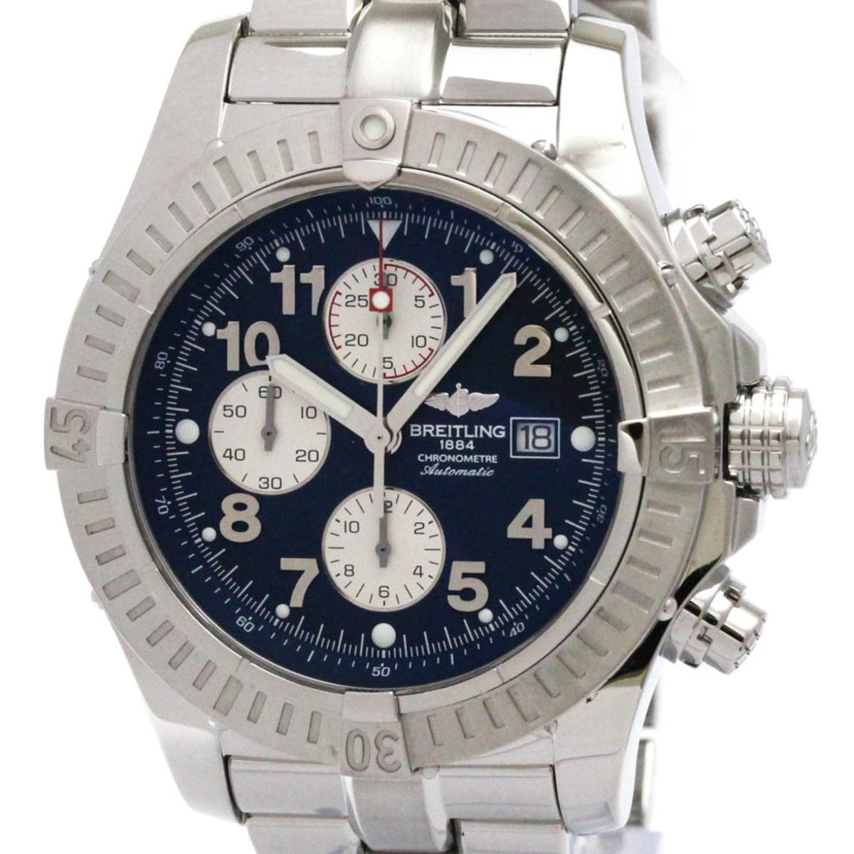 Gebrauchte BREITLING Super Avenger Chronograph Automatikuhr A13370 poliert 