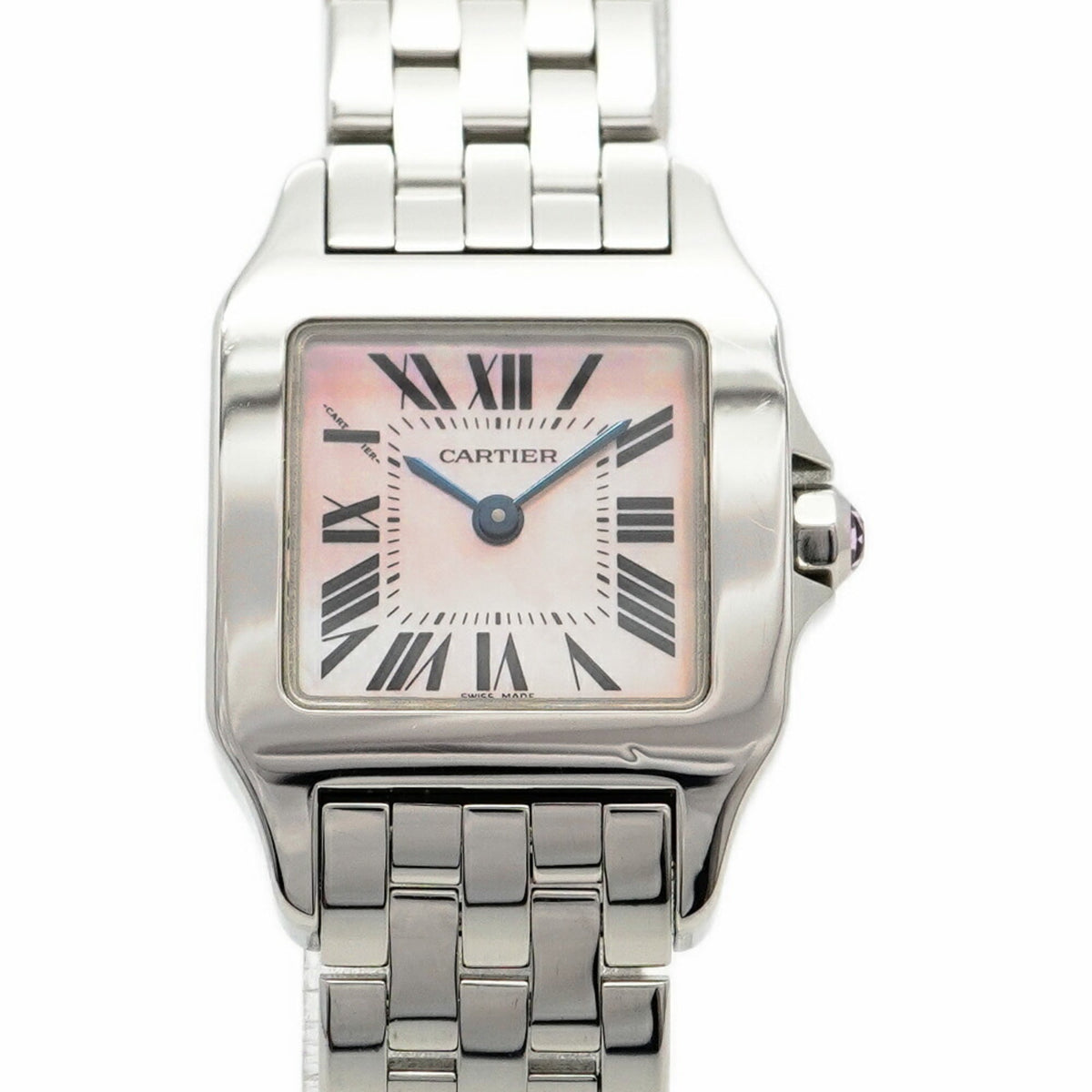 Pre-Owned Cartier Santos Demoiselle SM W25075Z5 Pink Dial Women's Watch