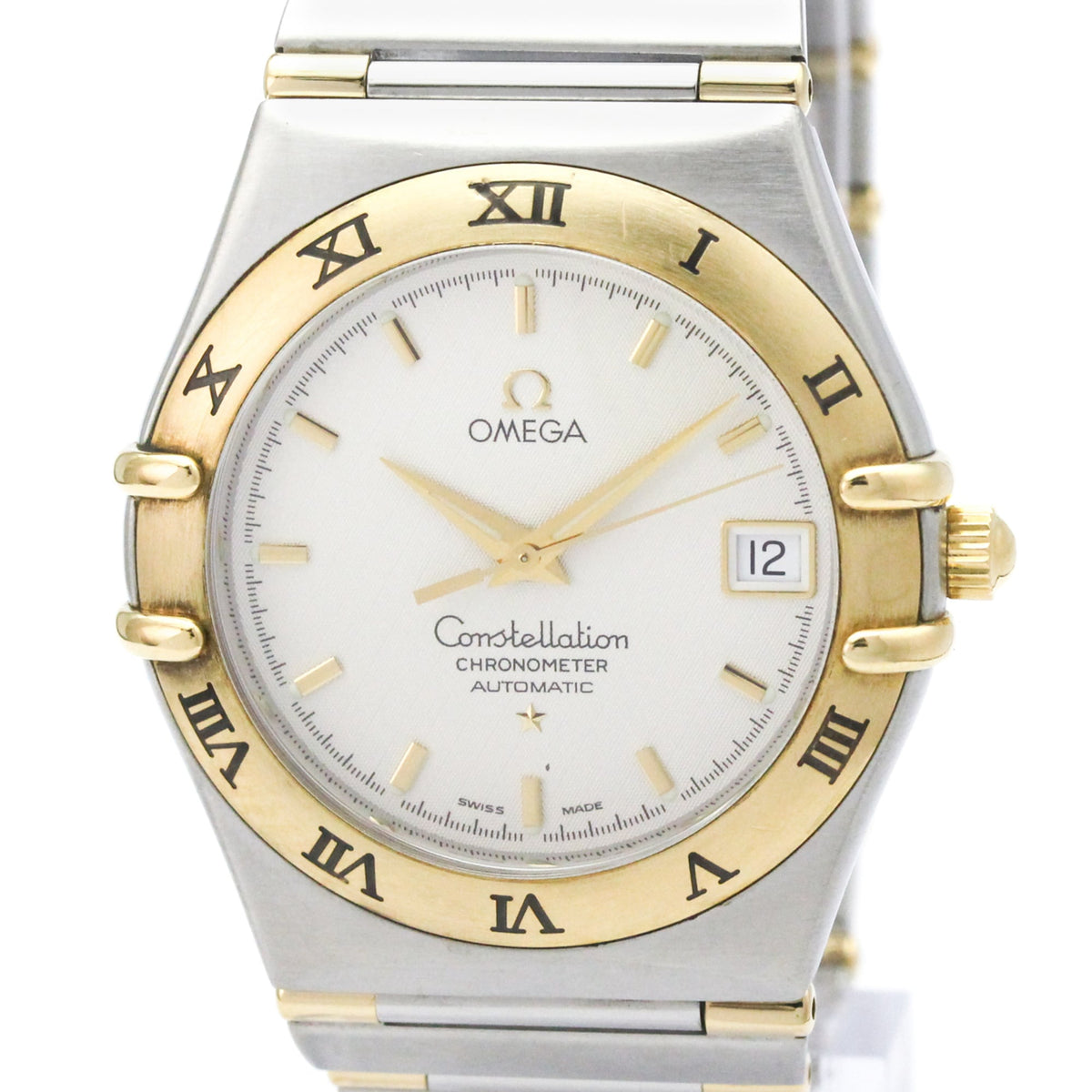 Pre-Owned OMEGA Constellation 18K Gold Steel Automatic Watch 1302.30 Polished