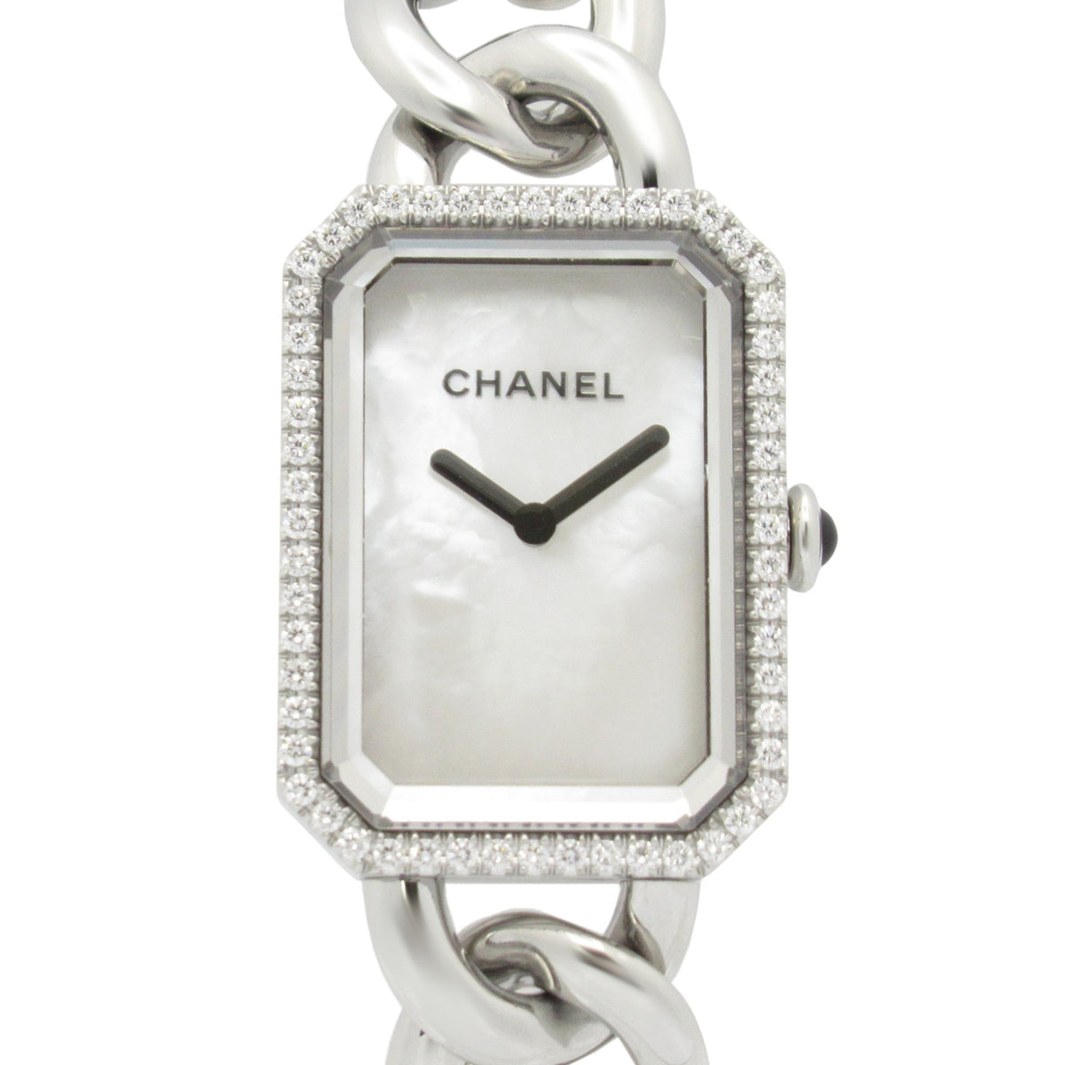 Gebrauchte CHANEL Premiere Diamant-Lünette Uhr, Edelstahl mit Diamanten, Damen, weißes Gehäuse, H3253 