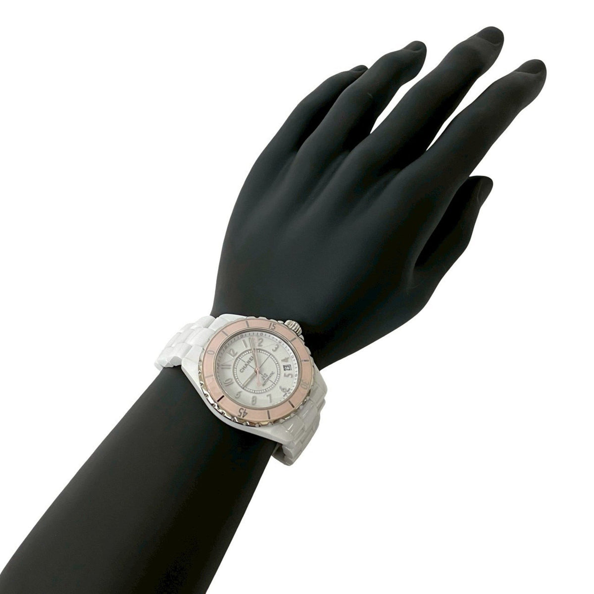 Pre-Owned CHANEL J12 H5199 Limited Edition Ceramic Automatic Watch for Women, White and Pink, 1645a