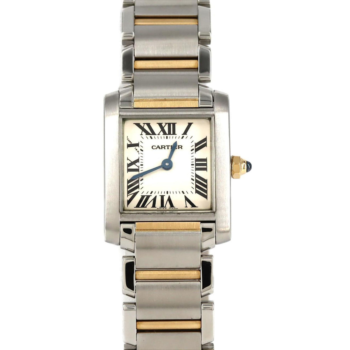 Gebrauchte Cartier Tank Francaise SM Combi W51007Q4 SSxYG Armbanduhr Quarz 