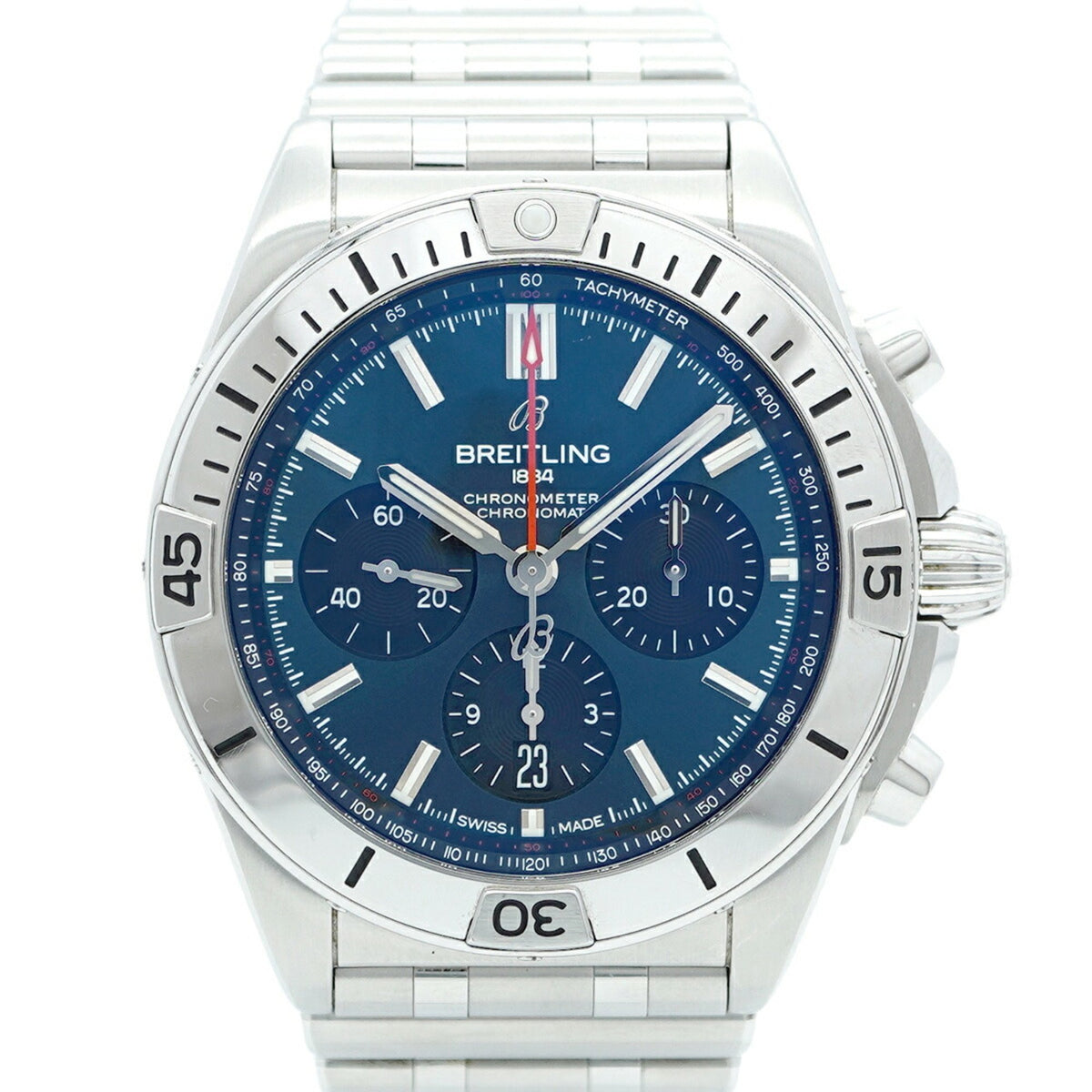 Pre-Owned Breitling Chronomat AB0134 Navy Dial Men's Watch