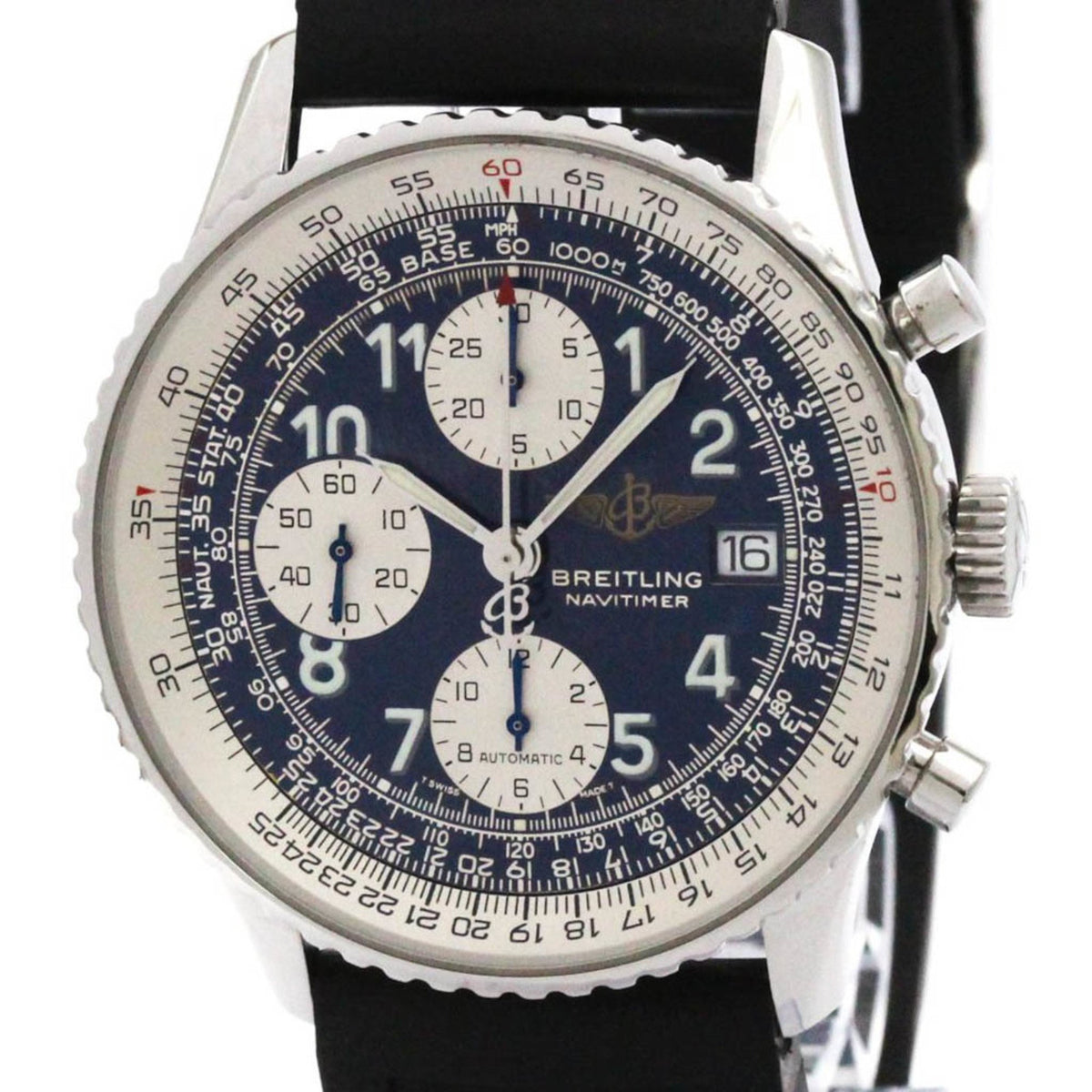 Pre-Owned BREITLING Old Navitimer Steel Automatic Mens Watch A13322 Polished