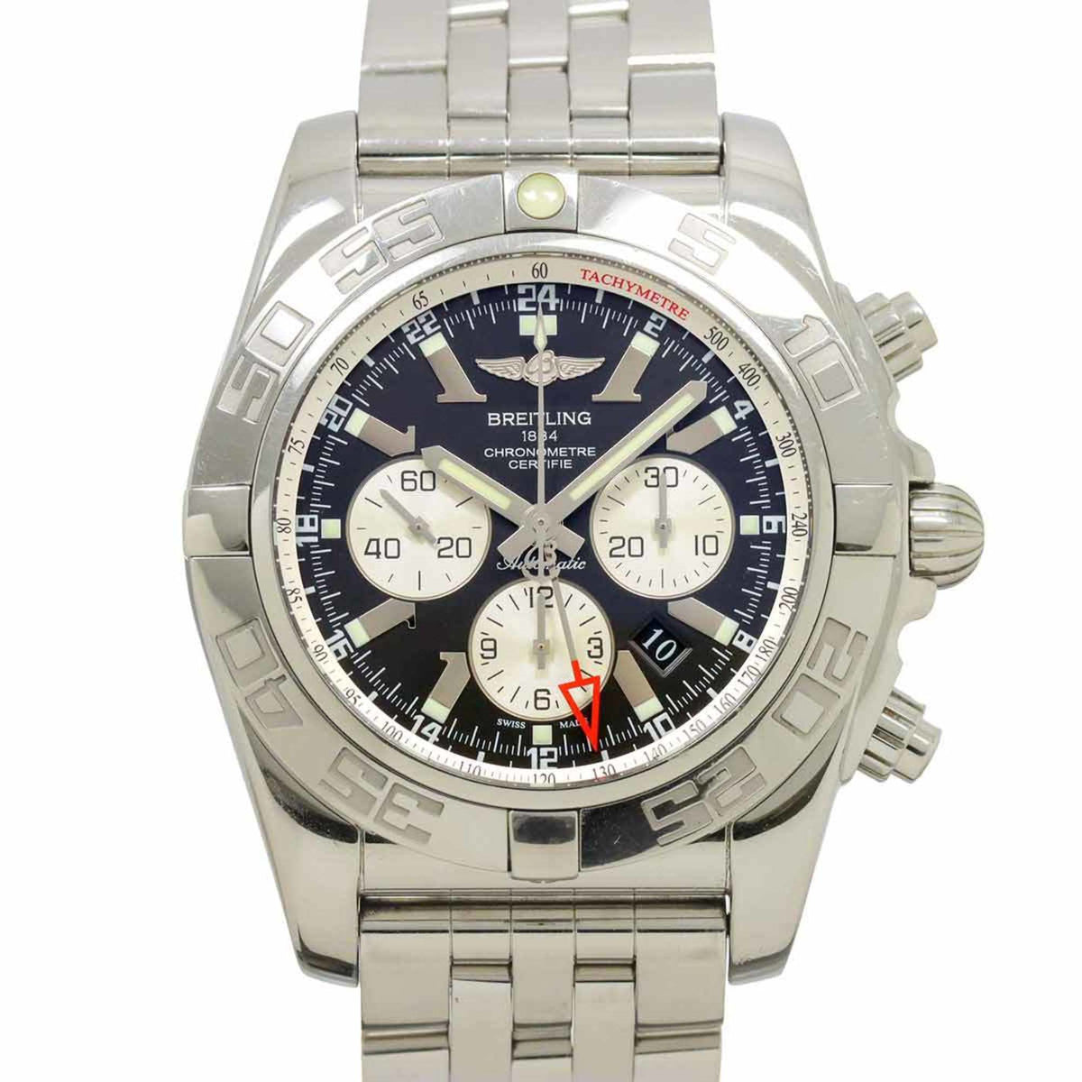 Pre-Owned Breitling Chronomat GMT AB0410 Men's Watch with Date Display, Black, Automatic