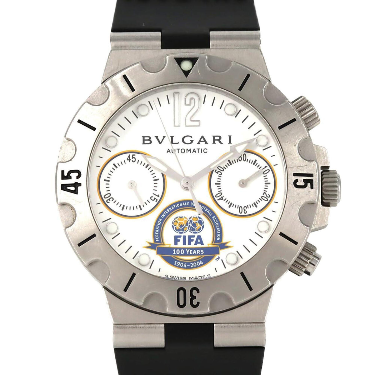 Pre-Owned Bulgari Scuba Chrono FIFA 100 Years Limited SCB38S Stainless Steel Automatic Watch