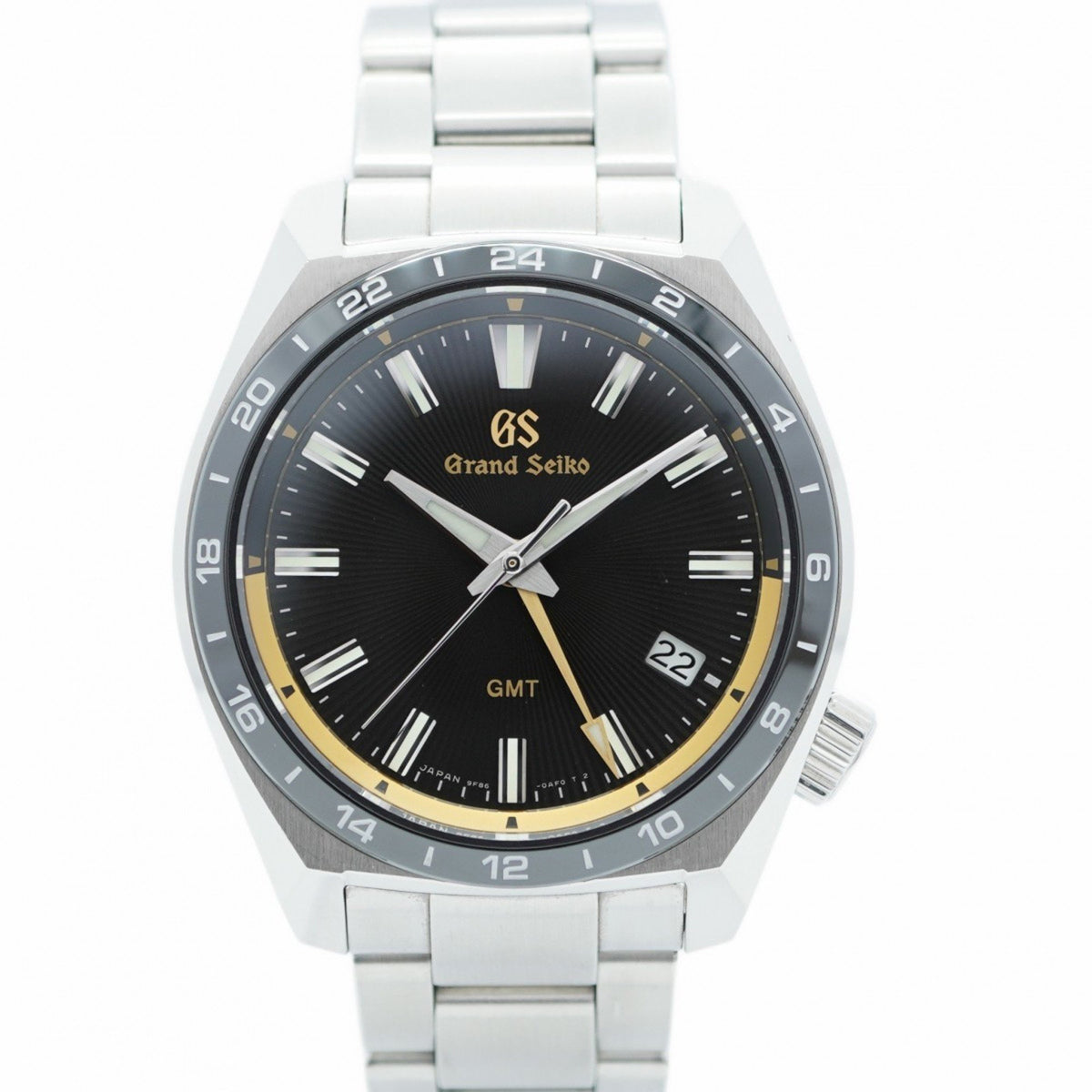 Gebrauchte Seiko Grand 9F86-0AH0 Herrenuhr mit schwarzem Zifferblatt 