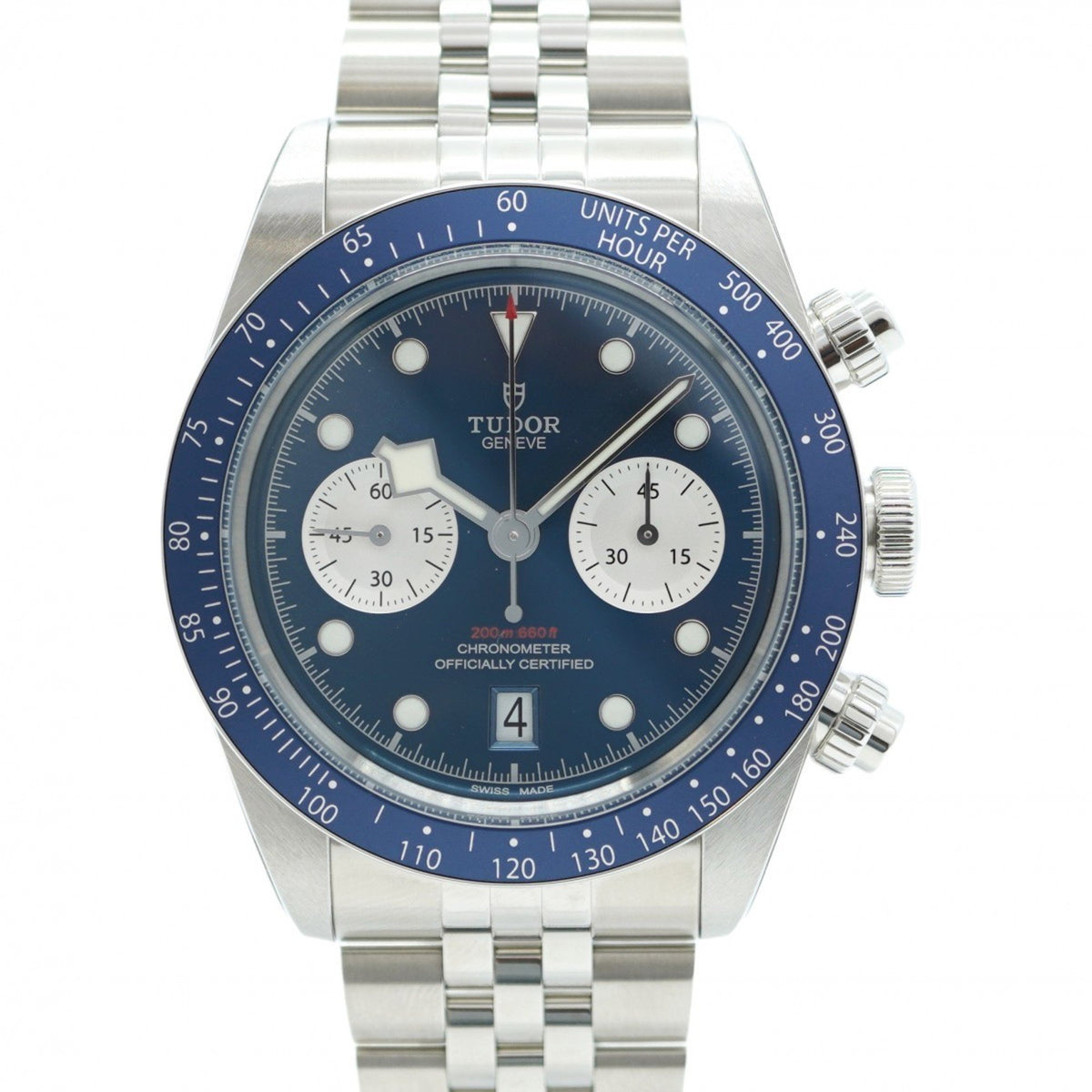 Gebrauchte Tudor Black Bay Chrono 79360B Herrenuhr mit blauem Zifferblatt 