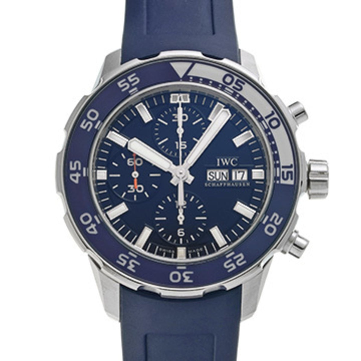 Gebrauchte IWC Aquatimer Chrono IW376711 Blaue Herrenuhr Automatik 