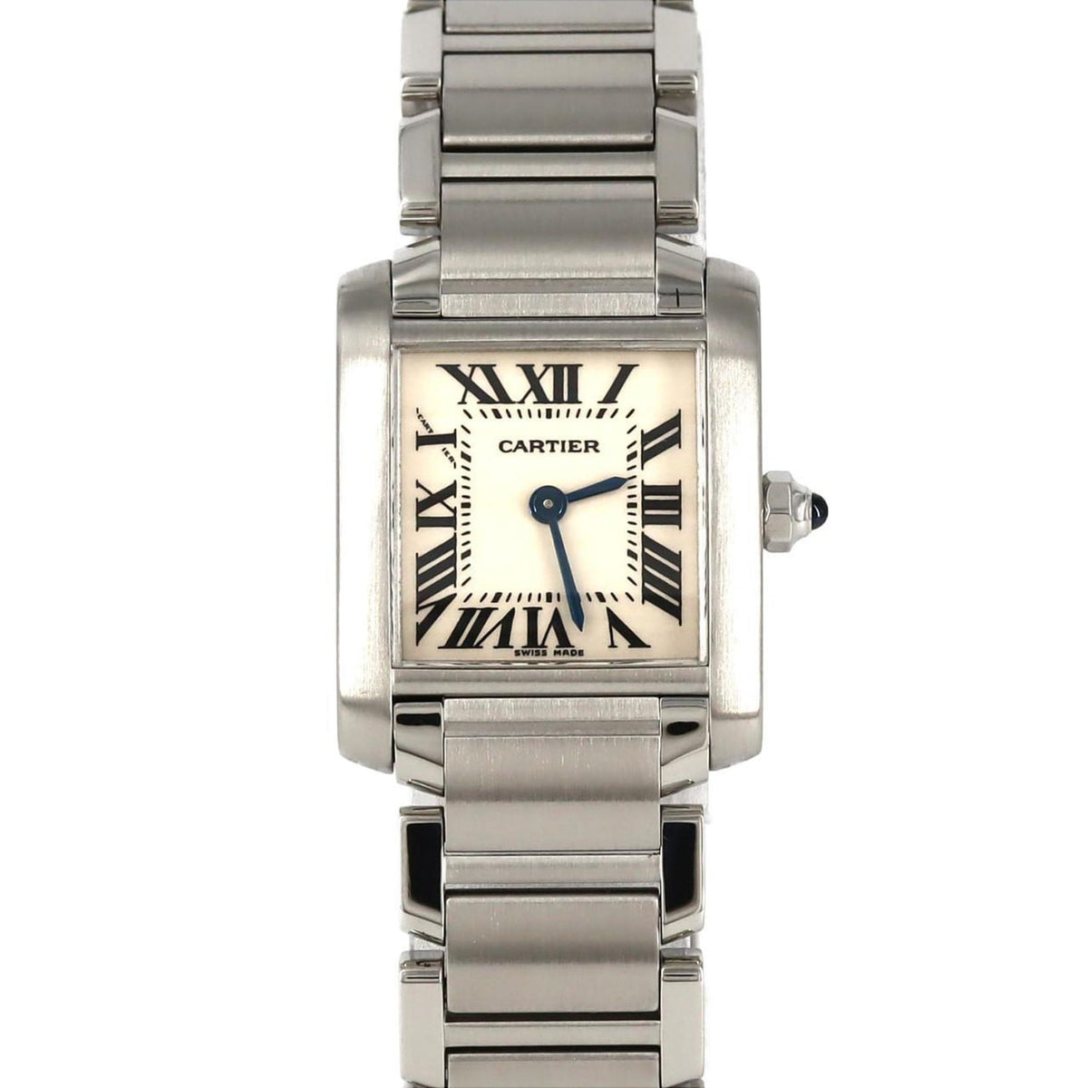 Gebrauchte Cartier Tank Francaise SM W51008Q3 SS Armbanduhr Quarz 