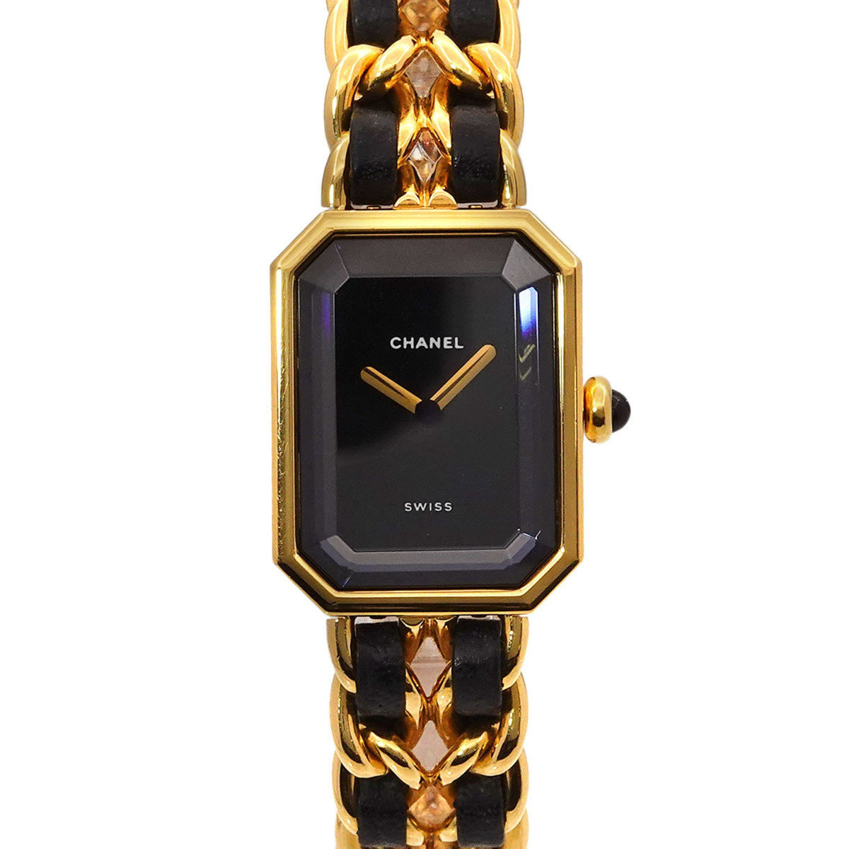 Pre-Owned CHANEL Premiere Women's Watch, Size M, H0001, Black and Gold, Quartz Movement