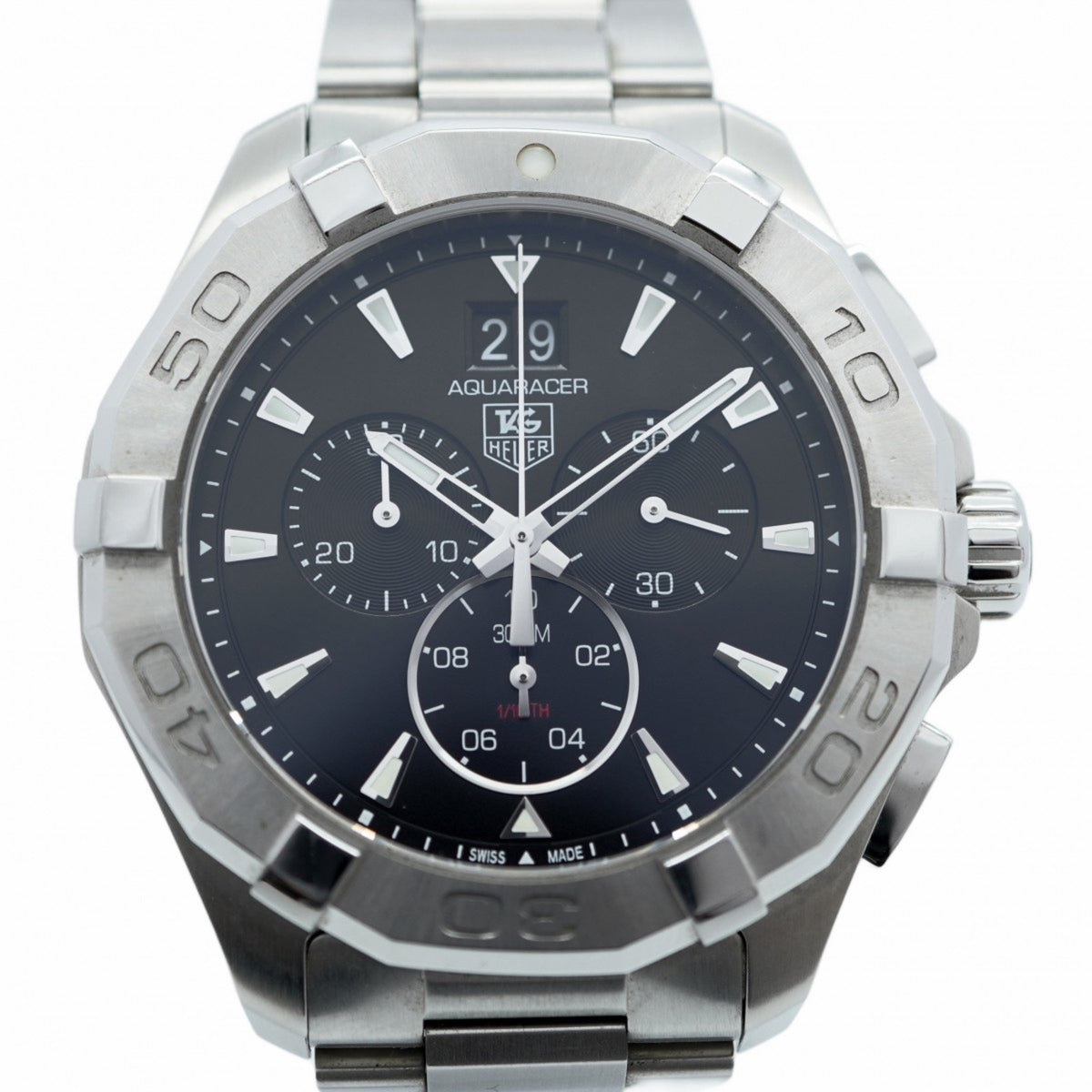 Gebrauchte TAG Heuer Aquaracer CAY1110-0 Herrenuhr mit schwarzem Zifferblatt 