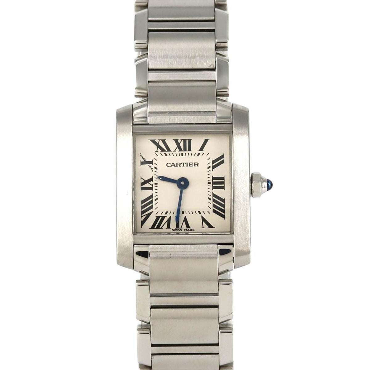 Gebrauchte Cartier Tank Francaise SM W51008Q3 SS Armbanduhr Quarz 