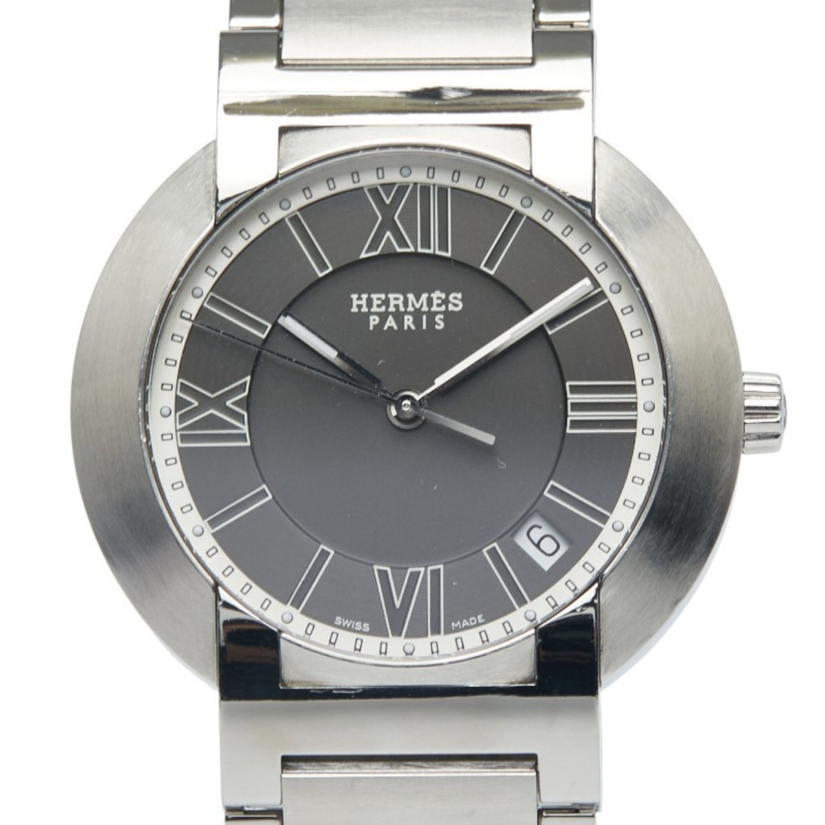 Pre-Owned Herm?s Nomade Automatic Quartz Watch, No. 1.710, Gray Dial, Stainless Steel, Men's, HERMES