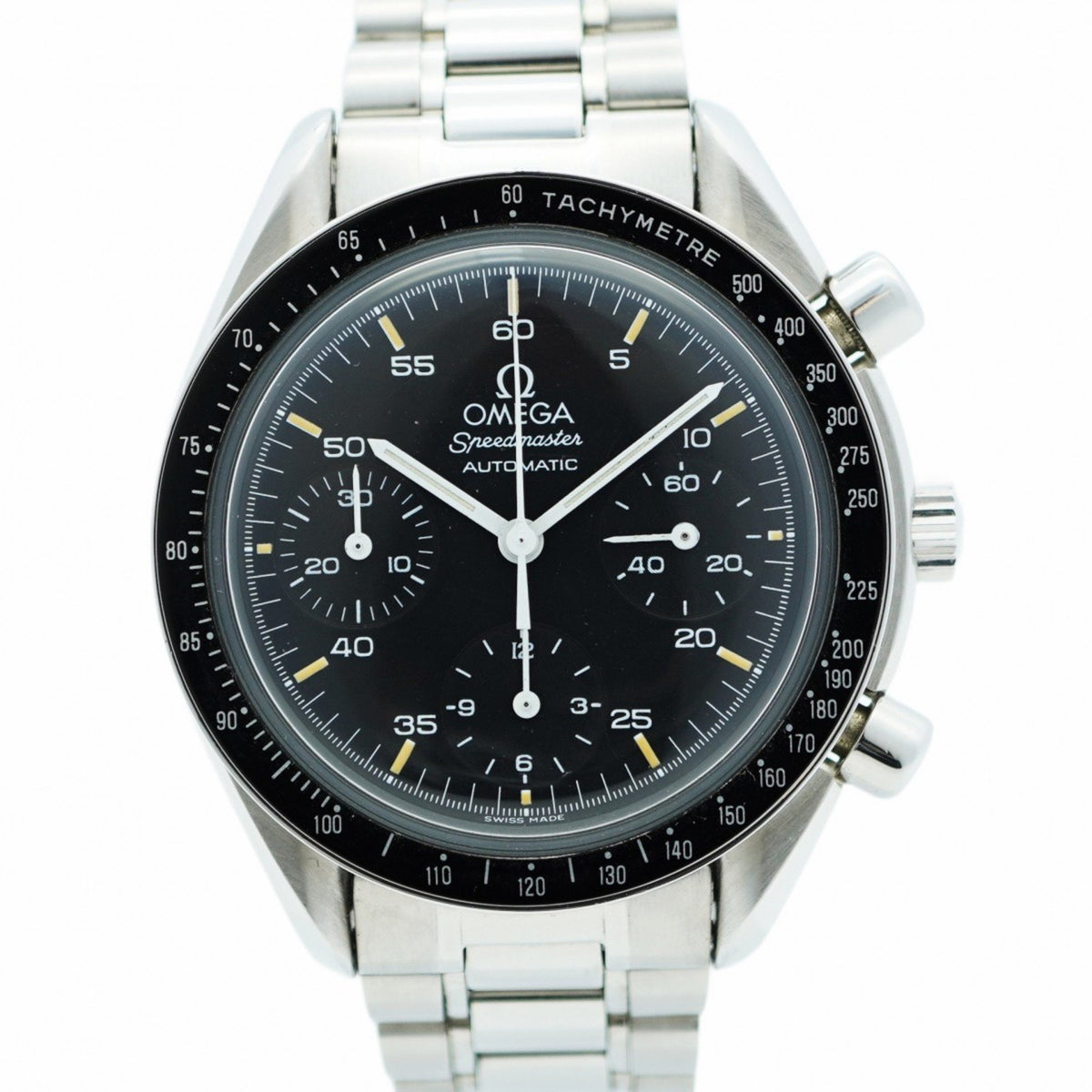 Gebrauchte Omega Speedmaster 3510.5 Herrenuhr mit schwarzem Zifferblatt 