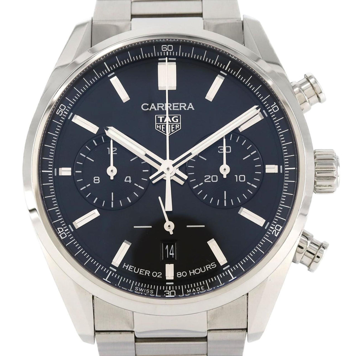 Pre-Owned TAG Heuer Carrera Calibre 02 Chronograph CBN2010.BA0642 Stainless Steel Automatic Watch